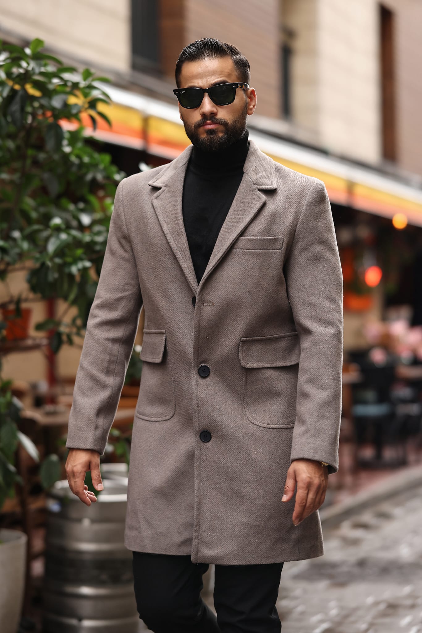 Torba cep Desenli Vizyon Erkek Kaşe Kaban - Kod : 2506