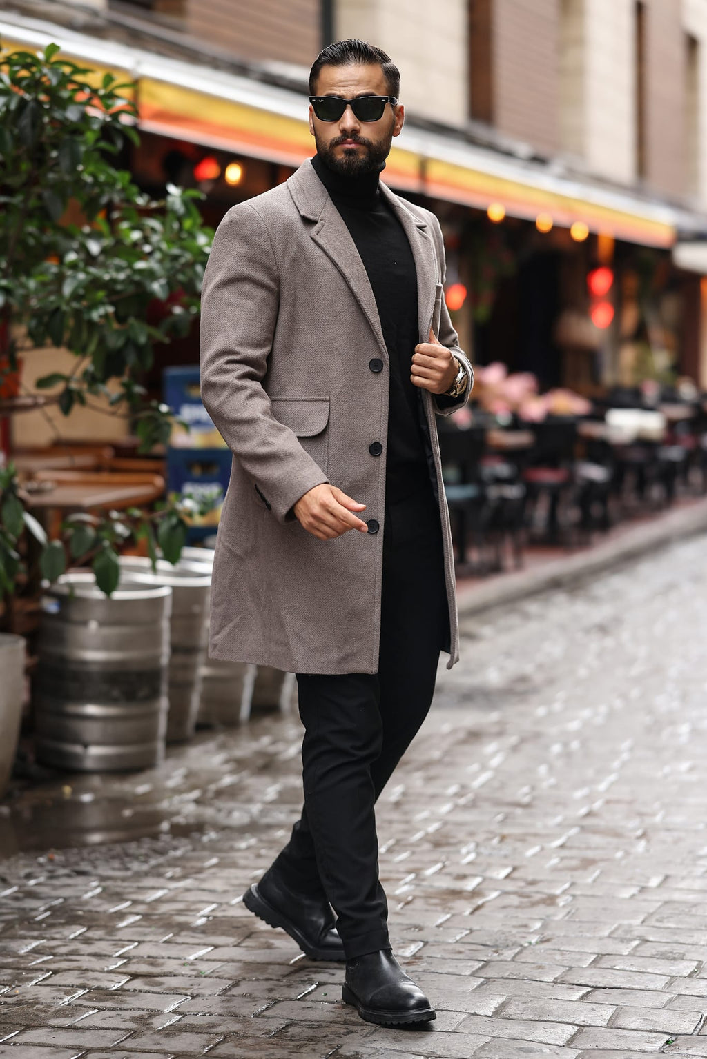 Torba cep Desenli Vizyon Erkek Kaşe Kaban - Kod : 2506