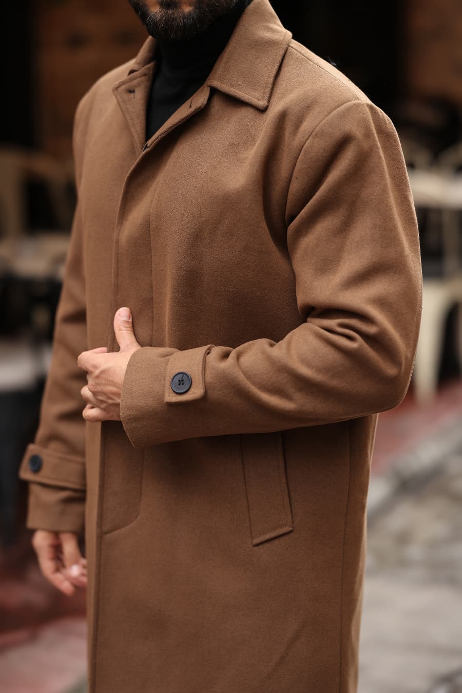 Taba Erkek Kaşe Kaban - Kod:2501