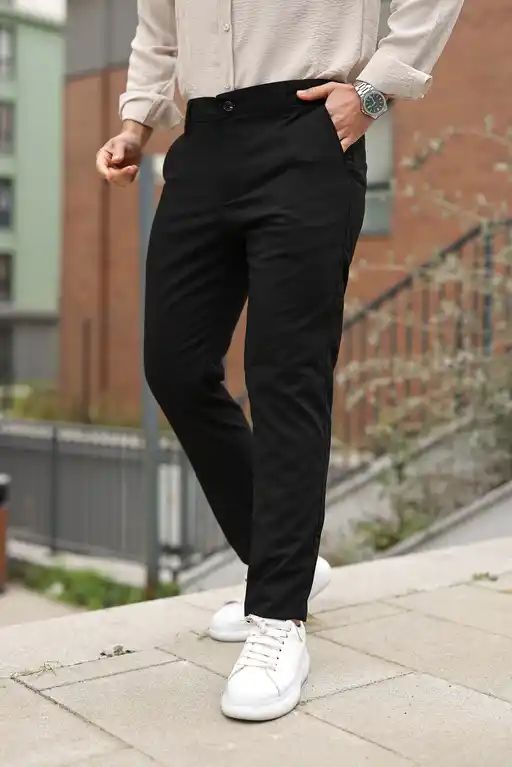 Erkek Modern Fit Klasik Lacivert Pantolon