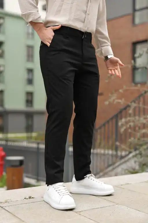 Erkek Modern Fit Klasik Lacivert Pantolon