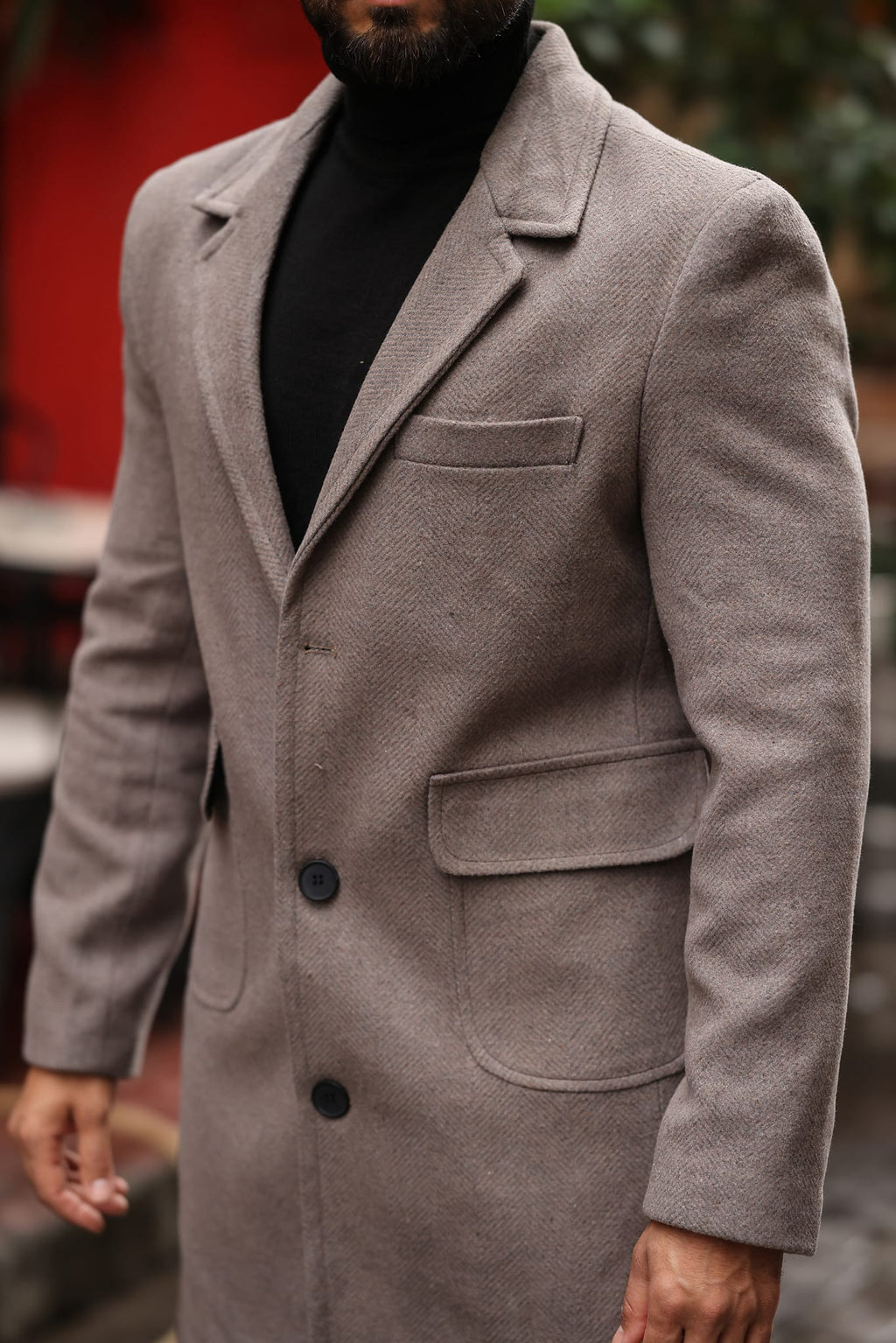 Torba cep Desenli Vizyon Erkek Kaşe Kaban - Kod : 2506