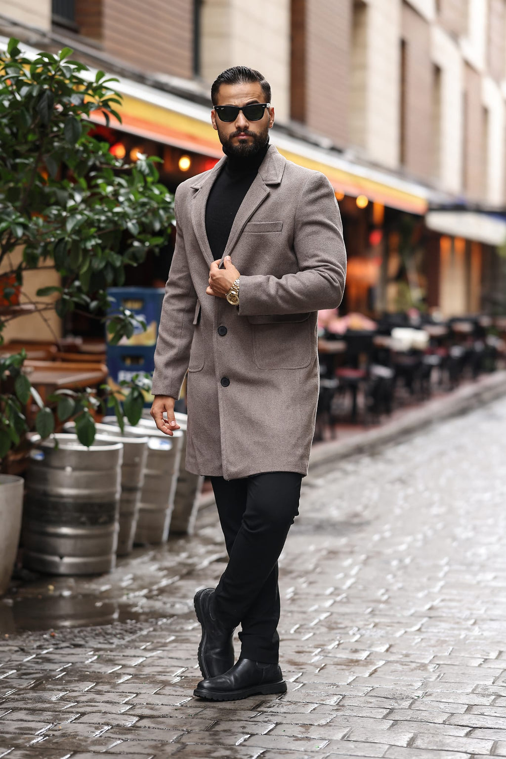 Torba cep Desenli Vizyon Erkek Kaşe Kaban - Kod : 2506