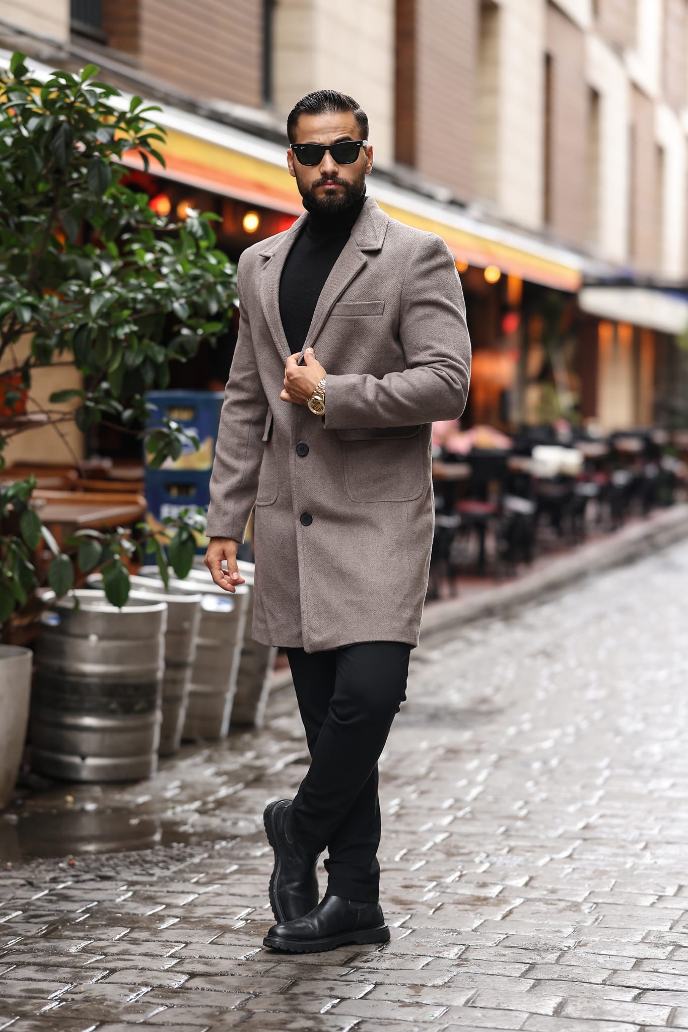 Torba cep Desenli Vizyon Erkek Kaşe Kaban - Kod : 2506